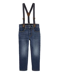 Toddler Boy Stretch Denim Suspenders
