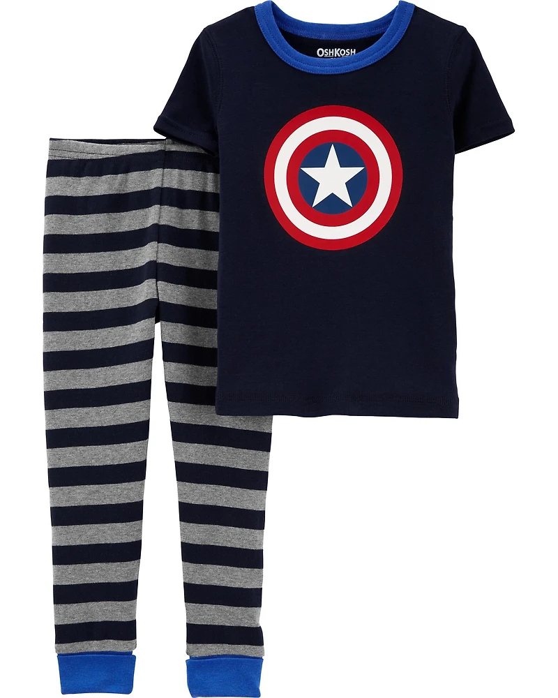Toddler 2-Piece Captain America 100% Snug Fit Cotton Pajamas