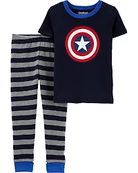 Toddler 2-Piece Captain America 100% Snug Fit Cotton Pajamas