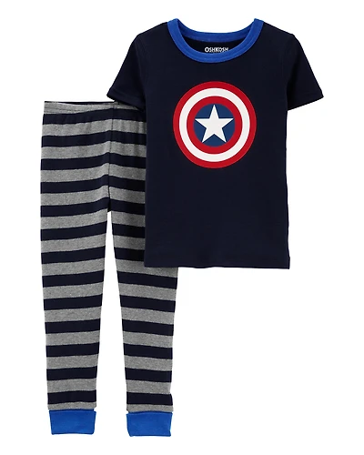 Toddler 2-Piece Captain America 100% Snug Fit Cotton Pajamas