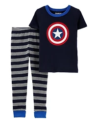 Toddler 2-Piece Captain America 100% Snug Fit Cotton Pajamas