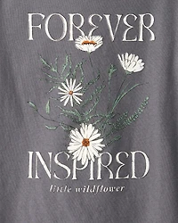 Girls Wildflower Long-Sleeve Graphic Tee - Grey