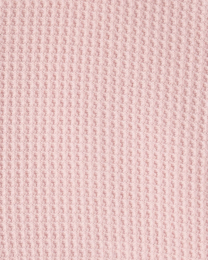 Toddler Girl Waffle Knit Hooded Jacket Made with Organic Cotton