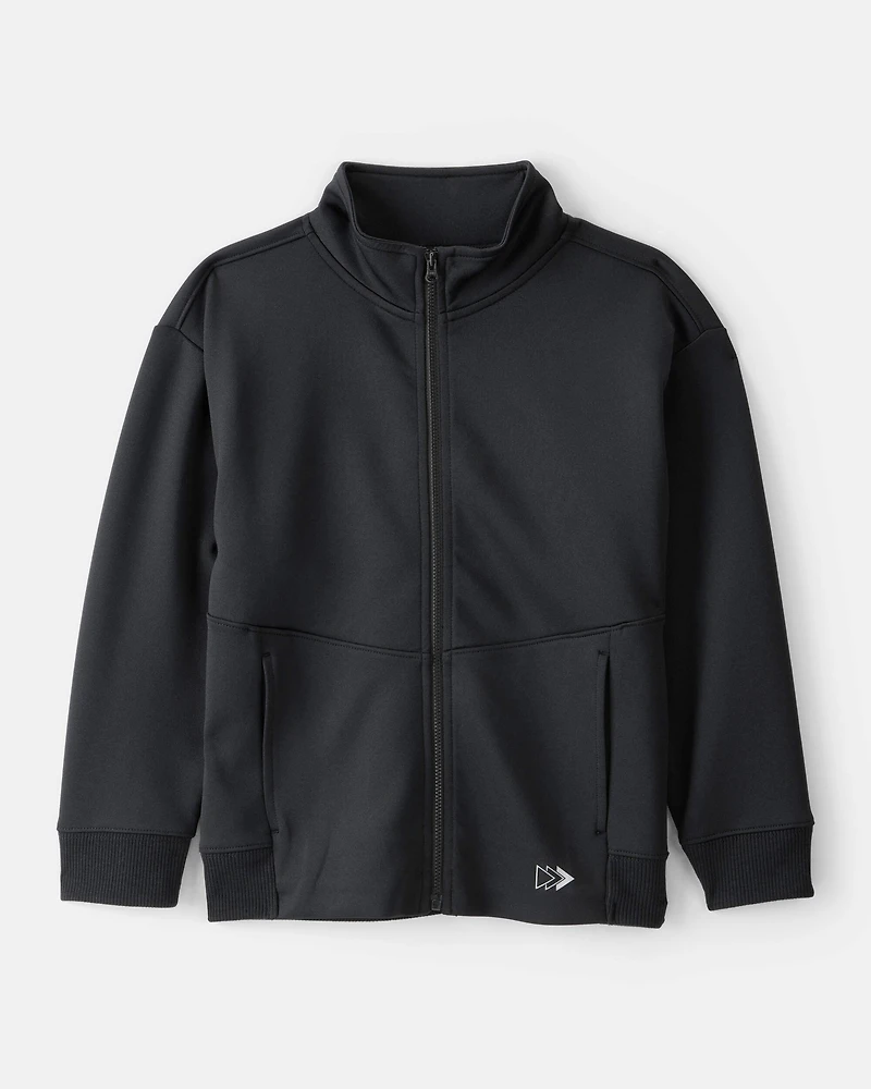 Boys 2-Piece Zip-Up Jacket & Joggers Set - Black