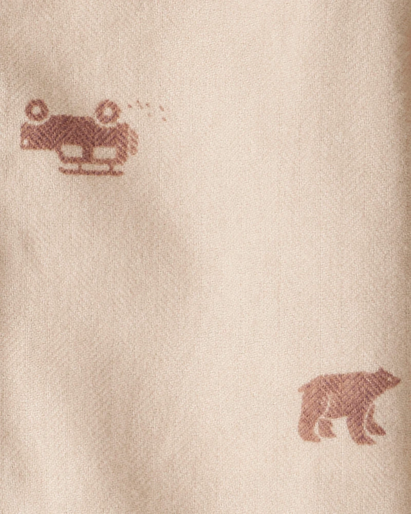 Baby Boy Outdoor Camping Button-Down Shirt - Tan