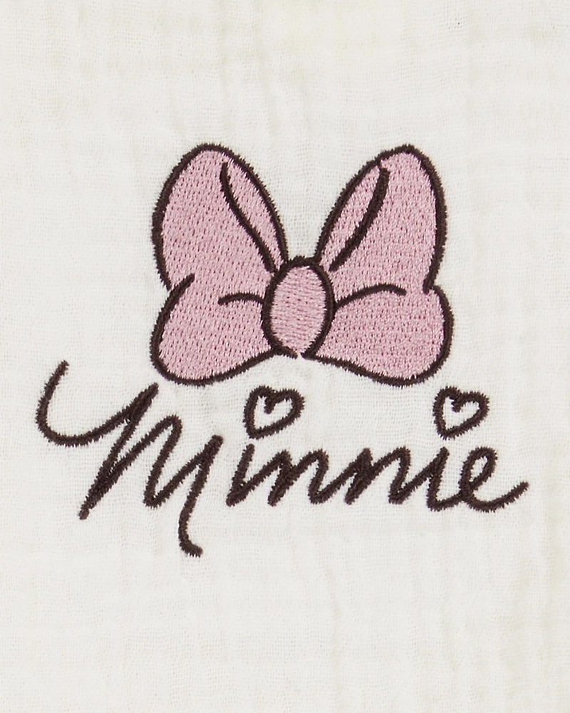Baby Girl 2-Piece Minnie Mouse Flutter-Sleeve Gauze Top & Short Set - Cream