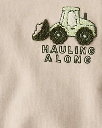 Baby Boy 2-Piece Construction Pullover & Pant Set - Green/Tan