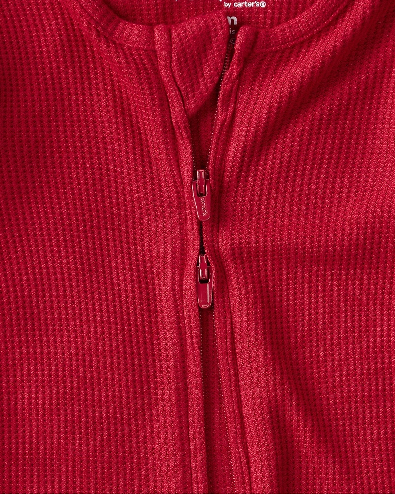 Baby Holiday Red PurelySoft Long-Sleeve Sleep & Play Pajamas - Red