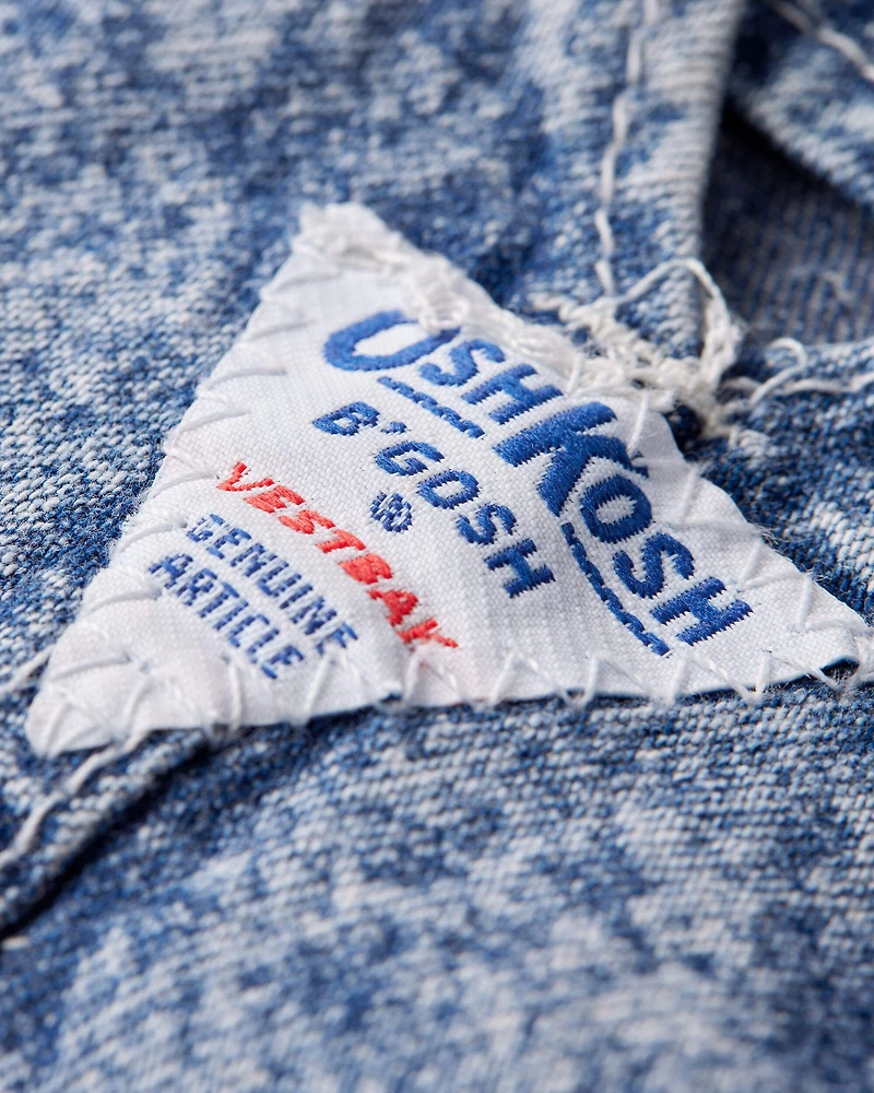 Baby 12M Vintage Dark Acid Wash Denim Overalls from the OshKosh Archive Release, circa 1990s