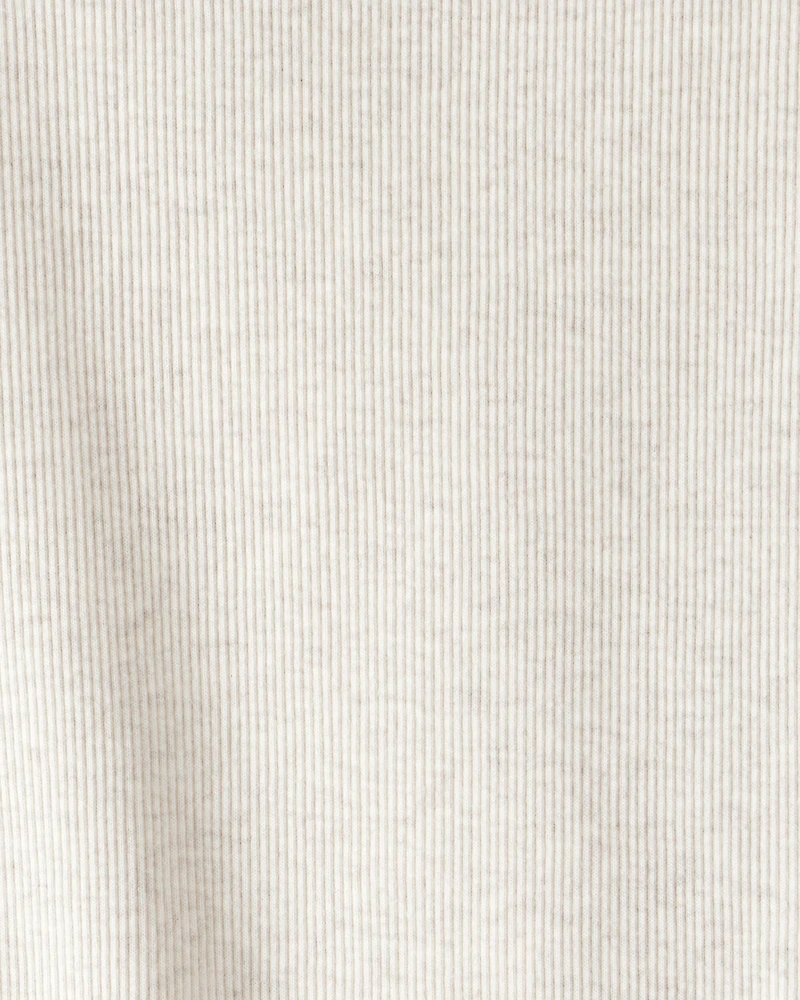 Girls Cotton Short-Sleeve Top - Oatmeal