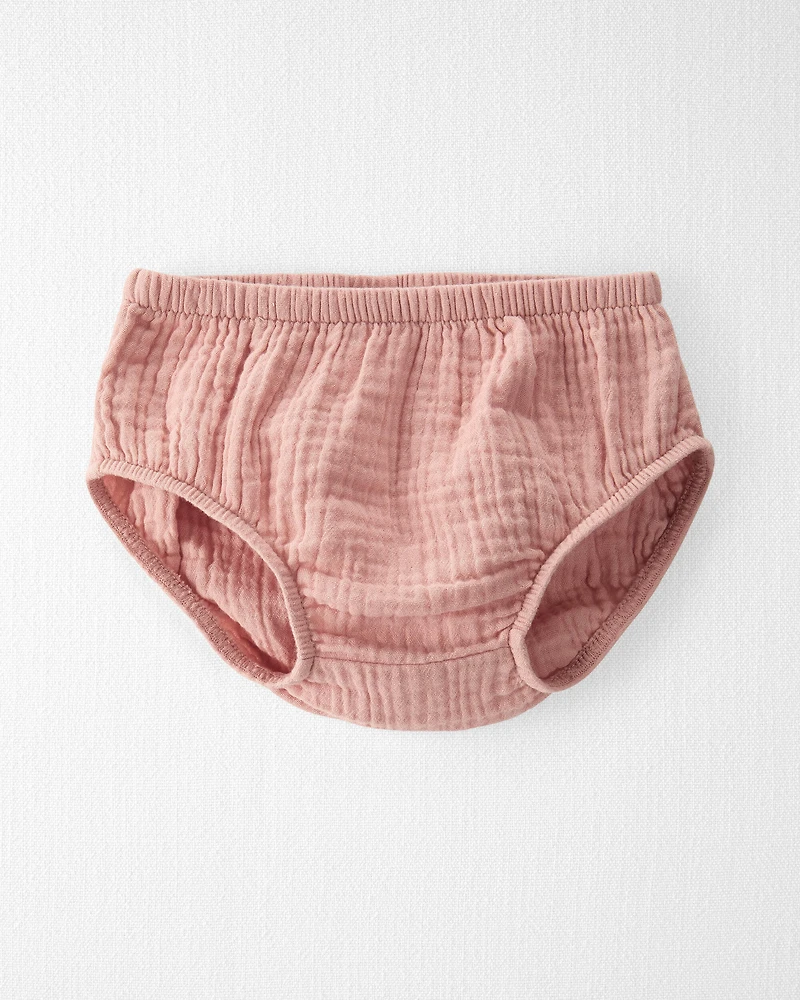 Baby Organic Cotton Gauze Dress in Pink