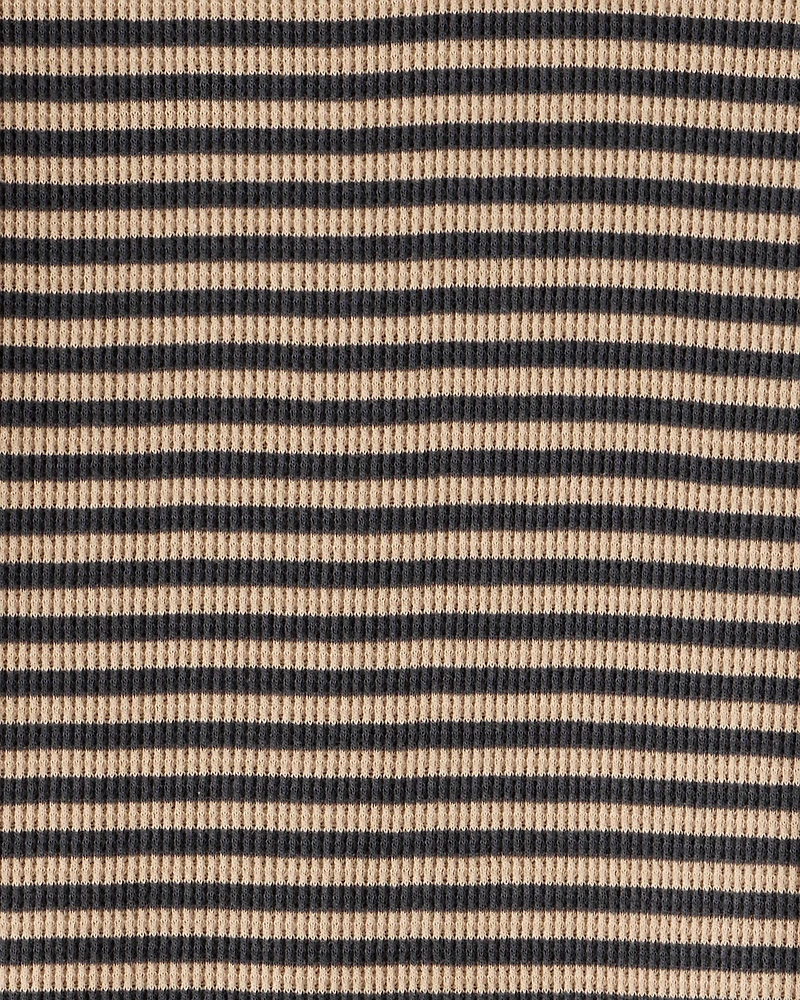 Boys Striped Thermal Long-Sleeve Tee  - Brown