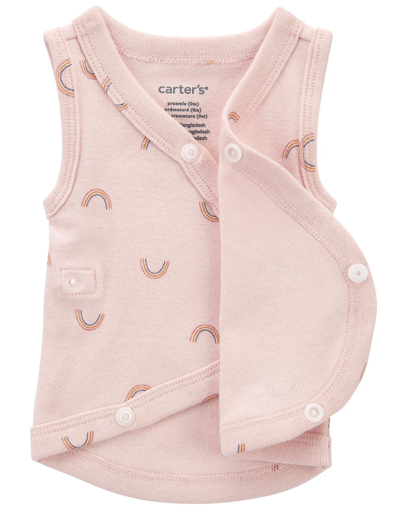 Baby Girl Preemie Rainbow Cotton Tank - Pink