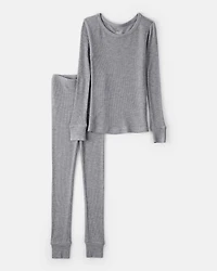 Boys PurelySoft Long-Sleeve 2-Piece Pajamas - Grey