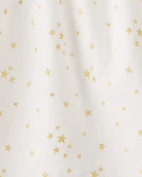Toddler Girl Star Print Cotton Long-Sleeve Top - White