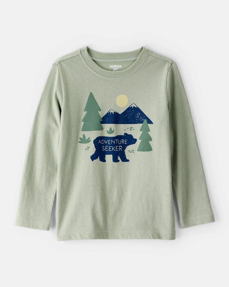 Toddler Boy Adventure Seeker Long-Sleeve Graphic Tee - Green