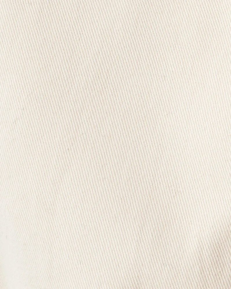 Toddler Girl Cotton Cargo Joggers - Ivory