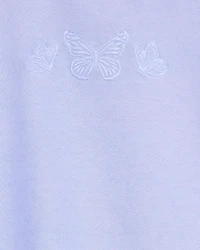 Kid Butterfly-Print French Terry Pullover - Purple