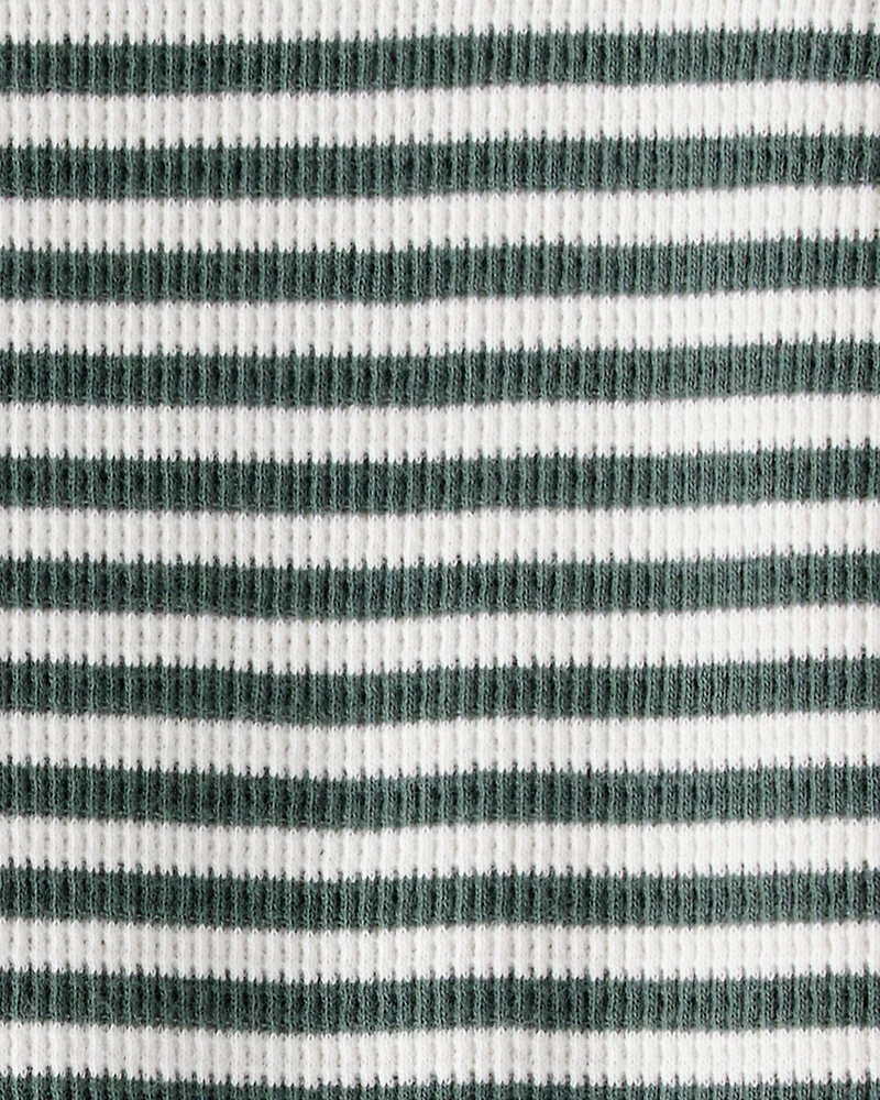 Baby Organic Cotton Waffle Knit Jumpsuit Stripes