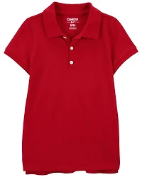 Girls Piqué Polo Shirt - Red