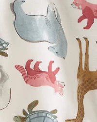 Baby Organic Cotton Sleep & Play Pajamas in Wildlife Animals