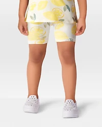 Toddler Girl Lemon Print Bike Shorts - Multi