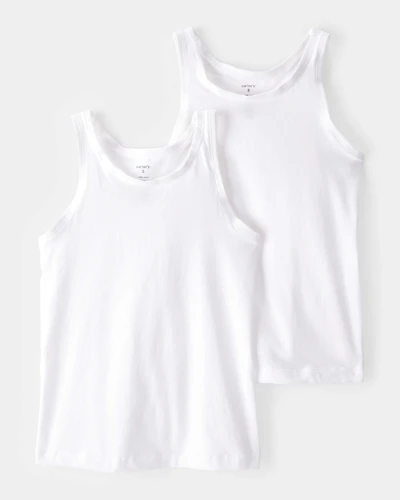 Girls 2-Pack Tank Undershirts - White