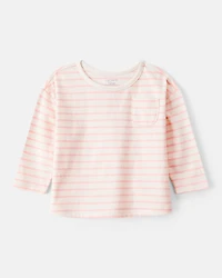 Baby Girl Striped Long-Sleeve Top - Pink