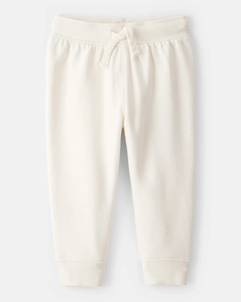 Baby Girl Drawstring Joggers - Cream