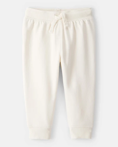 Baby Girl Drawstring Joggers - Cream