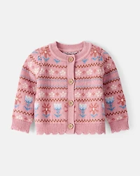 Baby Girl Fair Isle Long-Sleeve Sweater - Pink