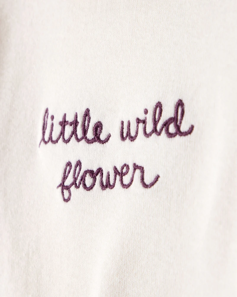 Baby Girl 3-Piece Floral Long-Sleeve Bodysuit & Pant Set - Purple/White