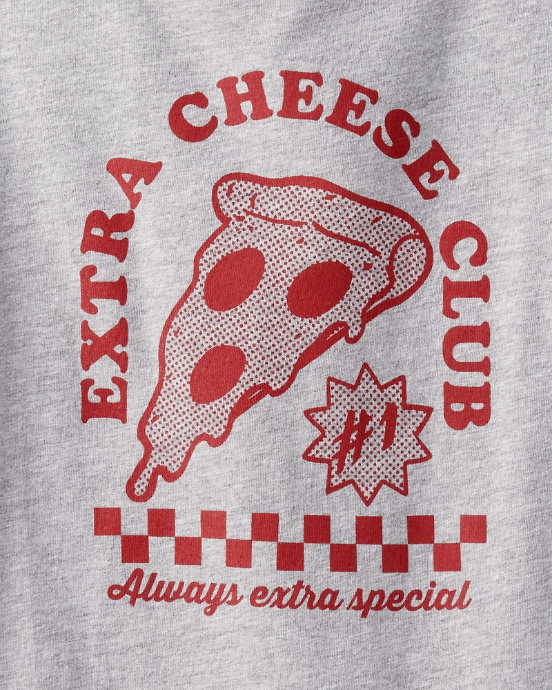 Boys Pizza Long-Sleeve Graphic Tee - Grey