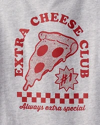 Boys Pizza Long-Sleeve Graphic Tee - Grey
