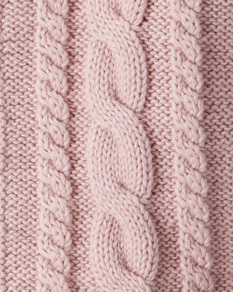 Baby Girl Organic Cotton Cable Knit Cardigan