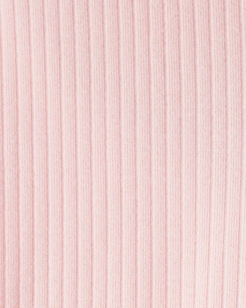 Toddler Girl Cotton Ribbed Stretch Leggings - Pink