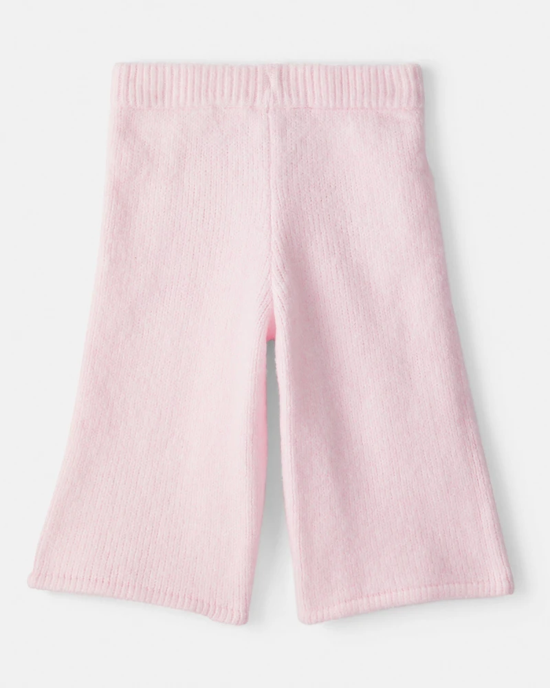 Baby Girl Wide-Leg Sweater Knit Pants