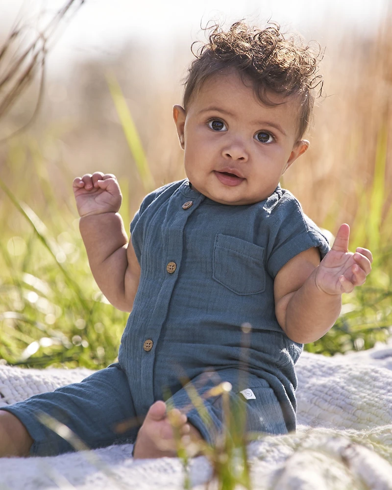 Baby Organic Cotton Gauze Jumpsuit
