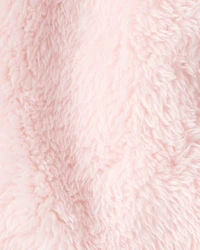 Baby Girl Sherpa Long-Sleeve Hooded Zip-Up Jacket - Pink