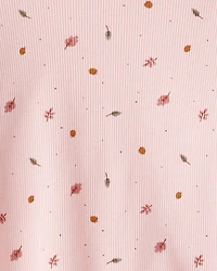 Baby Girl 2-Piece Leaf Print Cotton Long-Sleeve Tee & Pant Set - Pink