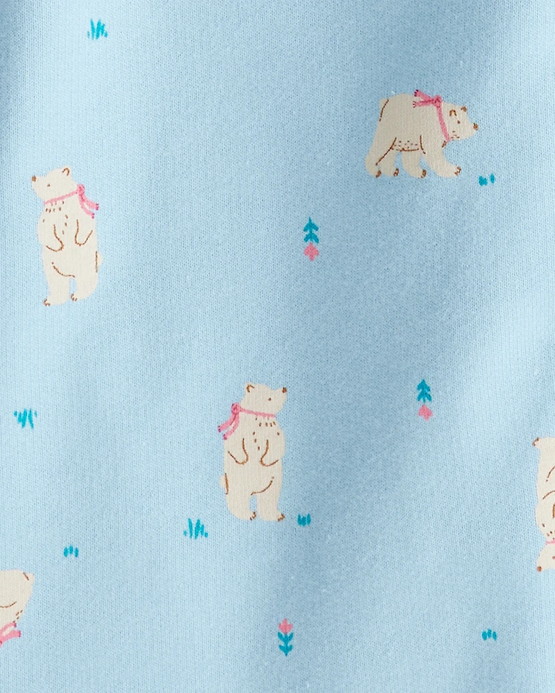 Toddler Girl Polar Bear French Terry Pullover & Pant Set - Blue