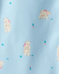 Toddler Girl Polar Bear French Terry Pullover & Pant Set - Blue