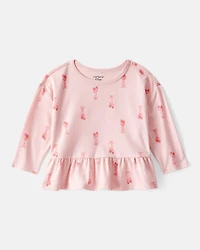 Baby Girl 2-Piece Ballet Slippers Top & Ballerina Leggings Set - Pink