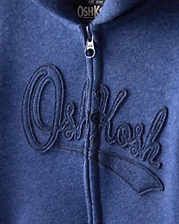 Baby Boy Fleece Hooded Zip-Up Jacket - Blue