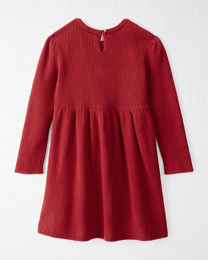 Toddler Girl Organic Cotton Sweater Knit Dress