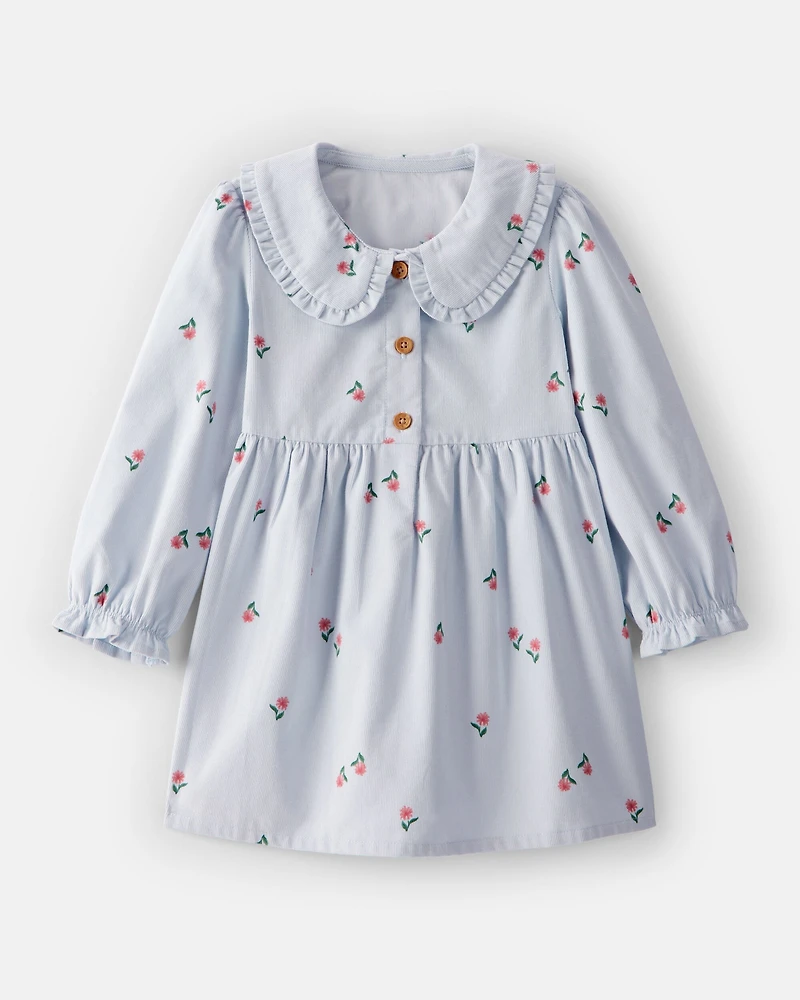 Toddler Girl Corduroy Dress - Grey