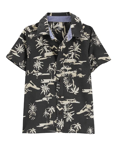 Boys Short-Sleeve Tropical Button-Front Shirt
