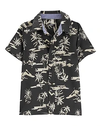 Boys Short-Sleeve Tropical Button-Front Shirt