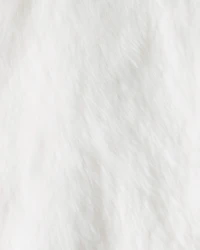 Girls Long-Sleeve Faux Fur Fashion Jacket - White