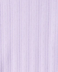 Girls Pointelle Long-Sleeve Top - Purple